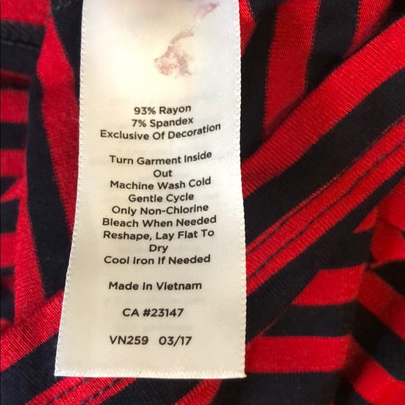 Talbots red and black striped top m - Picture 5 of 5
